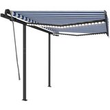  Ročna zložljiva tenda z LED lučkami 3,5x2,5 m modra in bela, (20702492) | Shoptok.si