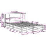  Krevet s regalom za knjige bez madraca 140x190 cm masivno drvo | shoptok.hr