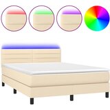  box spring s madracem LED krem 140x200 cm od tkanine | shoptok.hr