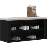 vidaXL Klop za čevlje črn hrast 100x35x45 cm inženirski les | Shoptok.si
