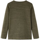  Dječja majica dugih rukava tamna kaki prošarana 104 | shoptok.hr