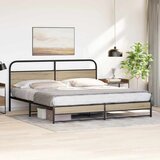 Metalni okvir kreveta bez madraca boja hrasta 183x213 cm | shoptok.hr