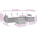  6-dijelni set vrtnih sofa od poliratana s jastucima smeđi | shoptok.hr