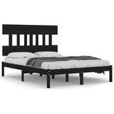 The Living Store Posteljni okvir črn iz trdnega lesa 140x190 cm - Posteljni Okvir, (21523970) | Shoptok.si