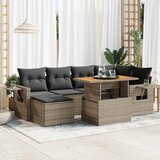 vidaXL 7-dijelni set vrtnih sofa sivi od poliratana | shoptok.hr