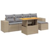  6-dijelni set vrtnih sofa s jastucima bež od poliratana | shoptok.hr