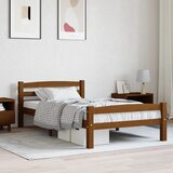 Furnova Posteljni okvir medeno rjav iz trdne borovine 100x200 cm, (21938825) Cene