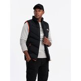 Ombre Men's quilted sleeveless jacket with neon accents - black | Shoptok.si
