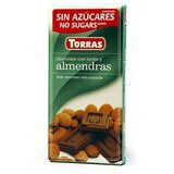 Torras Torras mlečna čokolada sa bademom i zaslađivačima bez šećera cene