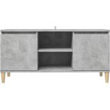 TV ormarić s nogama od masivnog drva boja betona 103,5x35x50 cm | Eponuda.com