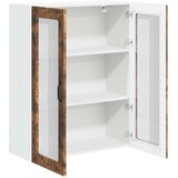  Zidni stakleni ormarić Lucca Dimljeni hrast 80 x 31 x 100 cm | shoptok.hr