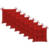  Vrtne stolice s crvenim jastucima 8 kom od masivne tikovine | shoptok.hr