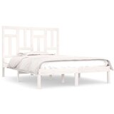  Posteljni okvir bel iz trdnega lesa 120x190 cm 4FT, (20902713) | Shoptok.si