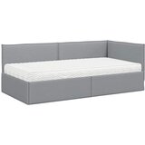  Kutni krevetni okvir s madracem 2 pcs Svijetlo siva Baršun | shoptok.hr
