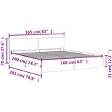  Okvir kreveta s uzglavljem boja dimljenog hrasta 160x200 cm | shoptok.hr
