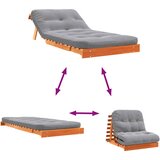  Futon na razvlačenje s madracem smeđi 90 x 206 x 11 cm borovina | Eponuda.com