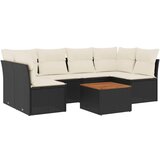  The Living Store Vrtna sedežna garnitura 7-delna z blazinami črn poli ratan - Vrtna Sedežna Garniture, (21449540) | Shoptok.si