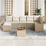 vidaXL set od 8 komada vrtne sofe s jastučićima bež poli ratan akacija | shoptok.hr