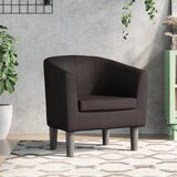  Zaobljena fotelja od umjetne kože smeđa | shoptok.hr