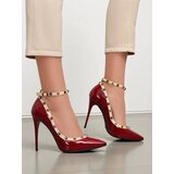 Resti Patent leather women's stiletto heels with studs Qoscalle | shoptok.hr