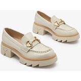 Resti Lacquered beige women's moccasins with crystals Inriw - Footwear | ePonuda.com