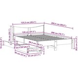 vidaXL Posteljni okvir s predali 120x200 cm trdna borovina | Shoptok.si