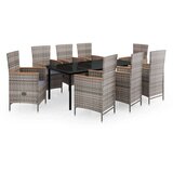 9-dijelni vrtni blagovaonski set s jastucima sivi | shoptok.hr