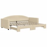  Dnevni krevet na razvlačenje krem 90 x 200 cm od tkanine | shoptok.hr