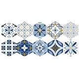 Ambiance Komplet 10 talnih nalepk Hexagons Jelilna, 20 x 18 cm | Shoptok.si