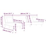  Raztegljiv kavč L oblike črn 255x140x70 cm žamet, (20656024) | Shoptok.si