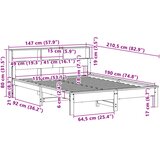  Okvir kreveta bez madraca voštano smeđi 135x190 cm od borovine | shoptok.hr