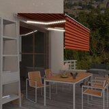 vidaXL tenda na ručno uvlačenje s roletom LED 3x2,5 m narančasto-smeđa Cijene