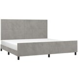  Posteljni okvir z vzglavjem svetlo siv 200x200 cm žamet, (20735543) | Shoptok.si