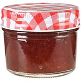  Staklenke za džem s bijelo-crvenim poklopcima 24 kom 110 ml | shoptok.hr