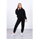 Kesi Insulated set with a sweatshirt with a tie at the bottom in black Cene