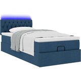 vidaXL Otomanska postelja z vzmetnico moder 90x200 cm blago | Shoptok.si