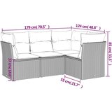  4-dijelni set vrtnih sofa od poliratana s jastucima smeđi | shoptok.hr