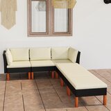 Maison Chic Seti vrtnega pohištva - Vrtna garnitura - Vrtni pohištvo set 6-delna z blazinami poli ratan črna, (21808497) | Shoptok.si
