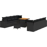 vidaXL set od 11 komada vrtne sofe s jastucima crni poli ratan, set od 3 komada vrtne blagovaonice s jastucima crni poli ratan Cijene