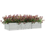  Povišena vrtna gredica 240 x 80 x 45 cm pocinčani čelik srebrna | shoptok.hr