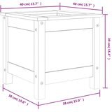  Vrtna sadilica bijela 40 x 40 x 39 cm od masivne borovine | shoptok.hr