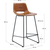 Kave Home Konjak smeđe barske stolice u setu 2 kom od umjetne kože (visine sjedala 65 cm) Zahara – | shoptok.hr