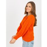 Fashion Hunters Orange fluffy classic sweater with mohair OCH BELLA Cene