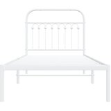  Metalni okvir za krevet s uzglavljem bijeli 90 x 190 cm | shoptok.hr