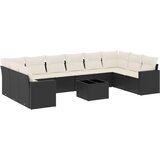  11-dijelni set vrtnih sofa od poliratana s jastucima crni | shoptok.hr
