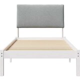  Kovinska posteljna konstrukcija z vzglavjem Bela in svetlo siva, (5000084478) | Shoptok.si