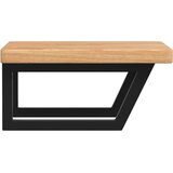  Zidna polica za umivaonik od čelika i masivne hrastovine Smeđa 50 x 50 x 4 cm | shoptok.hr