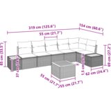 vidaXL set od 7 dijelova vrtnog sofa s jastučićima crna poli ratan akacija | shoptok.hr