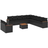  12-dijelni set vrtnih sofa od poliratana s jastucima crni | shoptok.hr