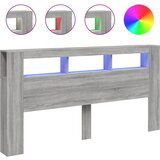 Maison Chic led posteljno vzglavje - vzglavna omarica - nočna omarica siva sonoma 200x18,5x103,5 cm inž. les, (21712715) | Shoptok.si